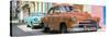 Cuba Fuerte Collection Panoramic - Two Chevrolet Cars Orange and Turquoise-Philippe Hugonnard-Stretched Canvas