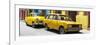 Cuba Fuerte Collection Panoramic - Two Yellow Cars in Havana-Philippe Hugonnard-Framed Photographic Print