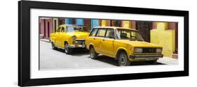 Cuba Fuerte Collection Panoramic - Two Yellow Cars in Havana-Philippe Hugonnard-Framed Photographic Print