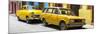 Cuba Fuerte Collection Panoramic - Two Yellow Cars in Havana-Philippe Hugonnard-Mounted Photographic Print