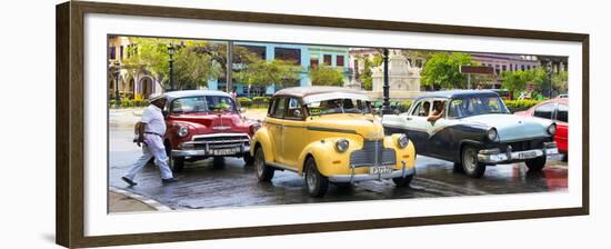 Cuba Fuerte Collection Panoramic - Vintage American Car Taxi of Havana-Philippe Hugonnard-Framed Premium Photographic Print