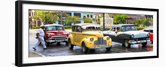 Cuba Fuerte Collection Panoramic - Vintage American Car Taxi of Havana-Philippe Hugonnard-Framed Premium Photographic Print