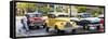 Cuba Fuerte Collection Panoramic - Vintage American Car Taxi of Havana-Philippe Hugonnard-Framed Stretched Canvas