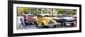 Cuba Fuerte Collection Panoramic - Vintage American Car Taxi of Havana-Philippe Hugonnard-Framed Photographic Print