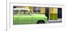 Cuba Fuerte Collection Panoramic - Vintage Green Car of Havana-Philippe Hugonnard-Framed Photographic Print