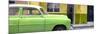 Cuba Fuerte Collection Panoramic - Vintage Green Car of Havana-Philippe Hugonnard-Mounted Photographic Print