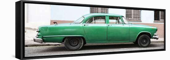 Cuba Fuerte Collection Panoramic - Vintage Green Car-Philippe Hugonnard-Framed Stretched Canvas