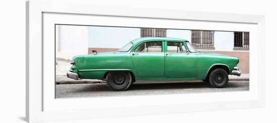 Cuba Fuerte Collection Panoramic - Vintage Green Car-Philippe Hugonnard-Framed Photographic Print