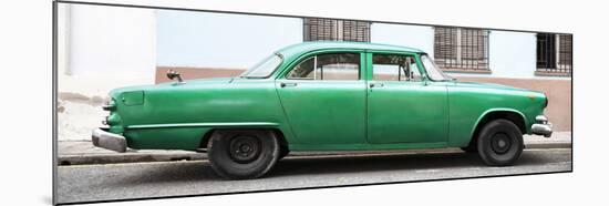 Cuba Fuerte Collection Panoramic - Vintage Green Car-Philippe Hugonnard-Mounted Photographic Print