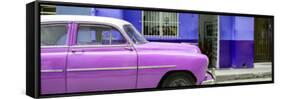 Cuba Fuerte Collection Panoramic - Vintage Hot Pink Car of Havana-Philippe Hugonnard-Framed Stretched Canvas