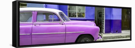 Cuba Fuerte Collection Panoramic - Vintage Hot Pink Car of Havana-Philippe Hugonnard-Framed Stretched Canvas