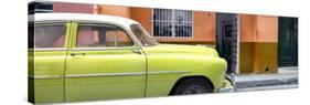 Cuba Fuerte Collection Panoramic - Vintage Lime Green Car of Havana-Philippe Hugonnard-Stretched Canvas