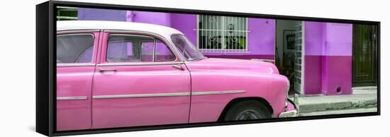 Cuba Fuerte Collection Panoramic - Vintage Pink Car of Havana-Philippe Hugonnard-Framed Stretched Canvas