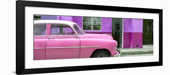 Cuba Fuerte Collection Panoramic - Vintage Pink Car of Havana-Philippe Hugonnard-Framed Photographic Print