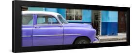 Cuba Fuerte Collection Panoramic - Vintage Purple Car of Havana-Philippe Hugonnard-Framed Photographic Print