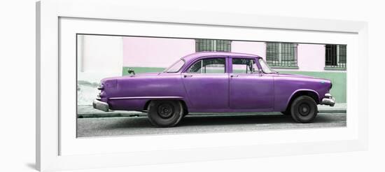 Cuba Fuerte Collection Panoramic - Vintage Purple Car-Philippe Hugonnard-Framed Photographic Print