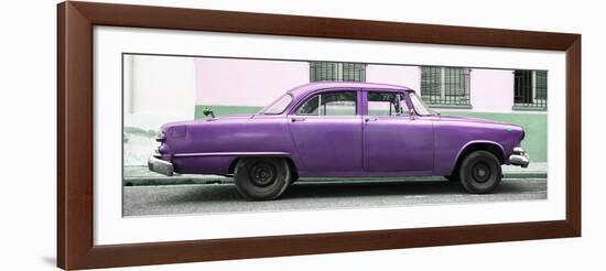 Cuba Fuerte Collection Panoramic - Vintage Purple Car-Philippe Hugonnard-Framed Photographic Print