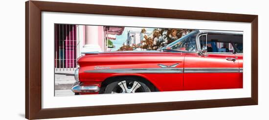 Cuba Fuerte Collection Panoramic - Vintage Red Car "Streetmachine"-Philippe Hugonnard-Framed Photographic Print