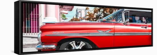 Cuba Fuerte Collection Panoramic - Vintage Red Car "Streetmachine"-Philippe Hugonnard-Framed Stretched Canvas