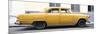 Cuba Fuerte Collection Panoramic - Vintage Yellow Car-Philippe Hugonnard-Mounted Photographic Print