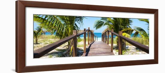 Cuba Fuerte Collection Panoramic - Wooden Jetty on the Beach-Philippe Hugonnard-Framed Photographic Print