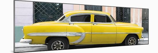 Cuba Fuerte Collection Panoramic - Yellow Bel Air Classic Car-Philippe Hugonnard-Mounted Photographic Print