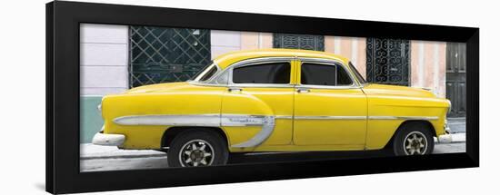 Cuba Fuerte Collection Panoramic - Yellow Bel Air Classic Car-Philippe Hugonnard-Framed Photographic Print