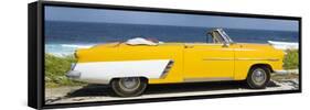 Cuba Fuerte Collection Panoramic - Yellow Cabriolet Car-Philippe Hugonnard-Framed Stretched Canvas