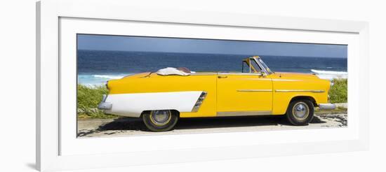 Cuba Fuerte Collection Panoramic - Yellow Cabriolet Car-Philippe Hugonnard-Framed Photographic Print