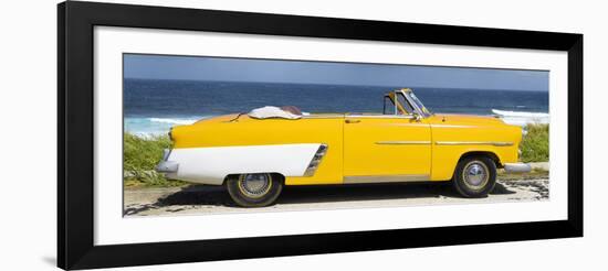 Cuba Fuerte Collection Panoramic - Yellow Cabriolet Car-Philippe Hugonnard-Framed Photographic Print
