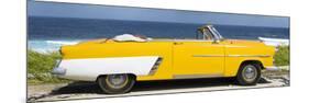 Cuba Fuerte Collection Panoramic - Yellow Cabriolet Car-Philippe Hugonnard-Mounted Photographic Print
