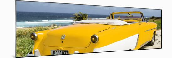 Cuba Fuerte Collection Panoramic - Yellow Cabriolet Classic Car-Philippe Hugonnard-Mounted Photographic Print