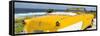 Cuba Fuerte Collection Panoramic - Yellow Cabriolet Classic Car-Philippe Hugonnard-Framed Stretched Canvas