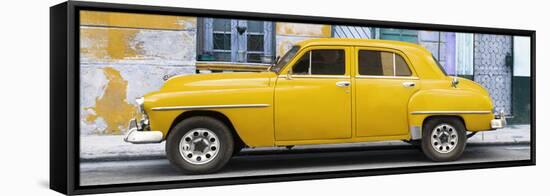 Cuba Fuerte Collection Panoramic - Yellow Classic American Car-Philippe Hugonnard-Framed Stretched Canvas