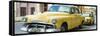 Cuba Fuerte Collection Panoramic - Yellow Classic Cars-Philippe Hugonnard-Framed Stretched Canvas