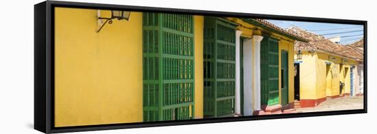 Cuba Fuerte Collection Panoramic - Yellow Facades in Trinidad-Philippe Hugonnard-Framed Stretched Canvas