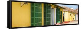 Cuba Fuerte Collection Panoramic - Yellow Facades in Trinidad-Philippe Hugonnard-Framed Stretched Canvas