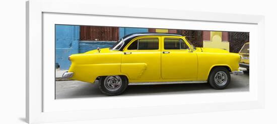 Cuba Fuerte Collection Panoramic - Yellow Taxi of Havana-Philippe Hugonnard-Framed Photographic Print