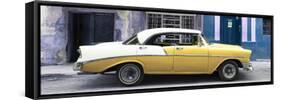 Cuba Fuerte Collection Panoramic - Yellow Vintage American Car-Philippe Hugonnard-Framed Stretched Canvas