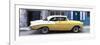 Cuba Fuerte Collection Panoramic - Yellow Vintage American Car-Philippe Hugonnard-Framed Photographic Print