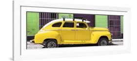 Cuba Fuerte Collection Panoramic - Yellow Vintage Car-Philippe Hugonnard-Framed Photographic Print