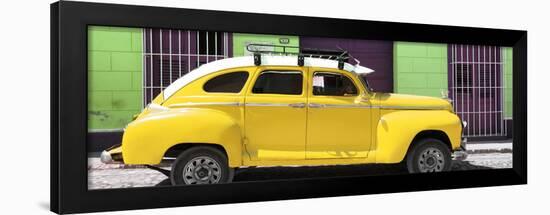 Cuba Fuerte Collection Panoramic - Yellow Vintage Car-Philippe Hugonnard-Framed Photographic Print