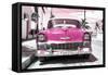 Cuba Fuerte Collection - Pink Chevy-Philippe Hugonnard-Framed Stretched Canvas