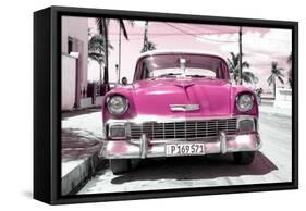 Cuba Fuerte Collection - Pink Chevy-Philippe Hugonnard-Framed Stretched Canvas