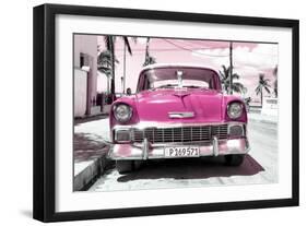 Cuba Fuerte Collection - Pink Chevy-Philippe Hugonnard-Framed Photographic Print