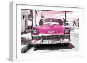 Cuba Fuerte Collection - Pink Chevy-Philippe Hugonnard-Framed Photographic Print