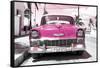 Cuba Fuerte Collection - Pink Chevy-Philippe Hugonnard-Framed Stretched Canvas