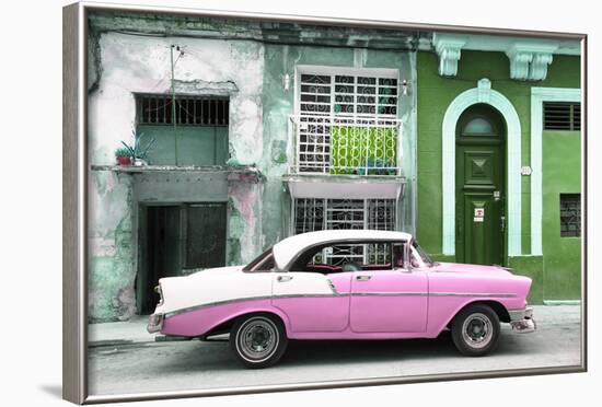 Cuba Fuerte Collection - Pink Classic Car in Havana-Philippe Hugonnard-Framed Photographic Print