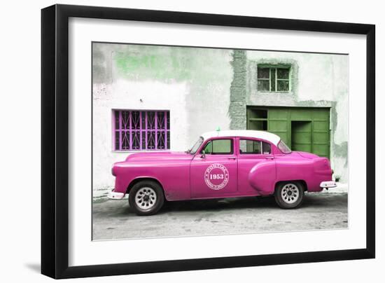 Cuba Fuerte Collection - Pink Pontiac 1953 Original Classic Car-Philippe Hugonnard-Framed Photographic Print