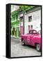 Cuba Fuerte Collection - Pink Taxi Car in Havana-Philippe Hugonnard-Framed Stretched Canvas